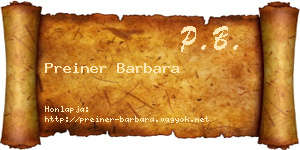 Preiner Barbara névjegykártya